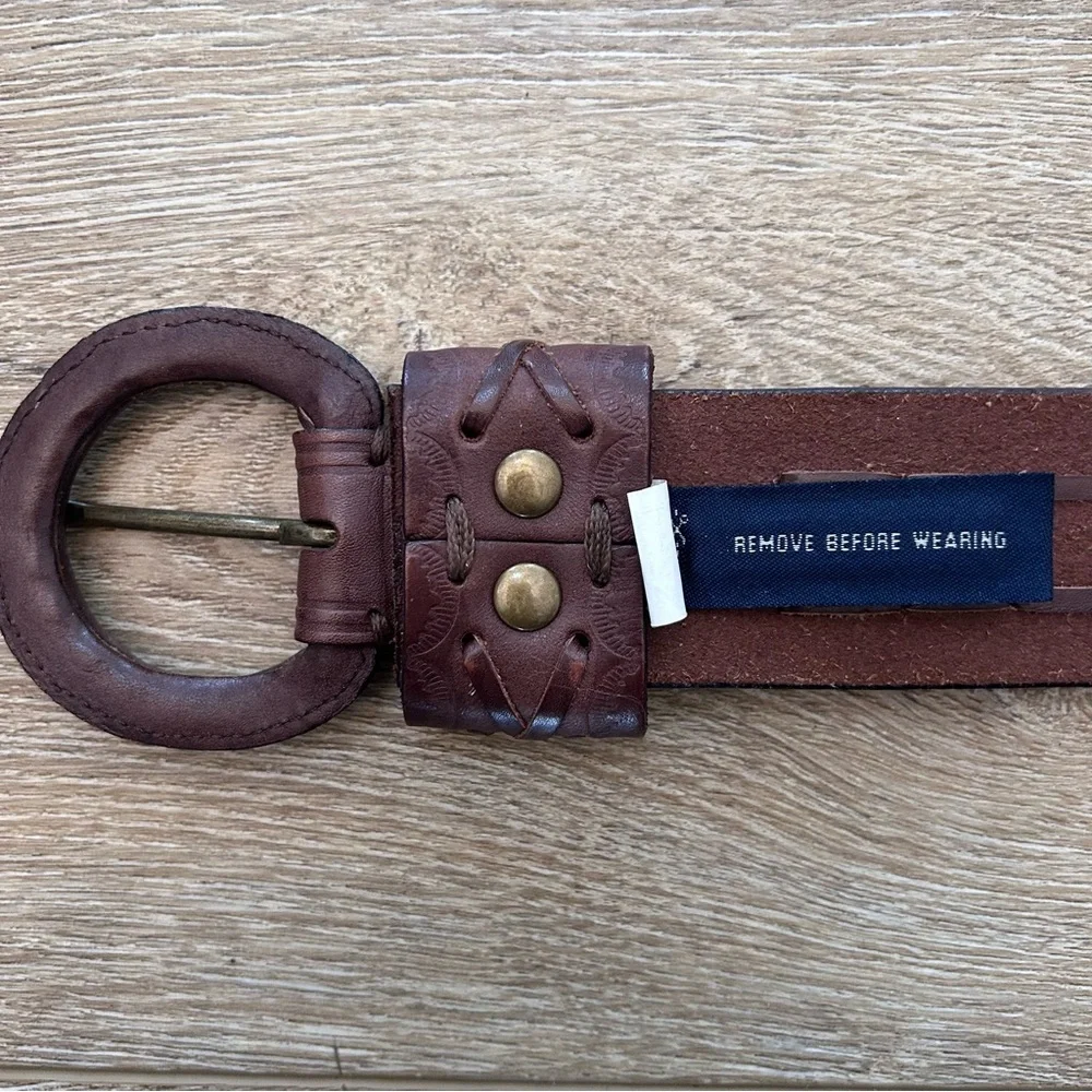 Vintage Y2K‎ American Eagle Brown Leather Belt Cowgirlcore Western Braided 36”